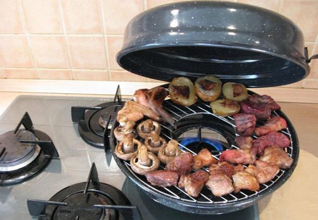 Приготовление грибов с мясом